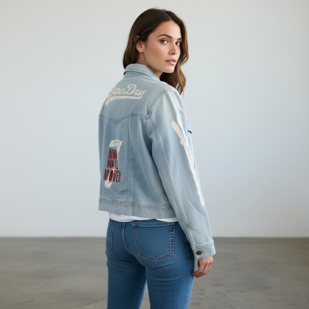Superdry - Light Denim Jacket with Graphics - M